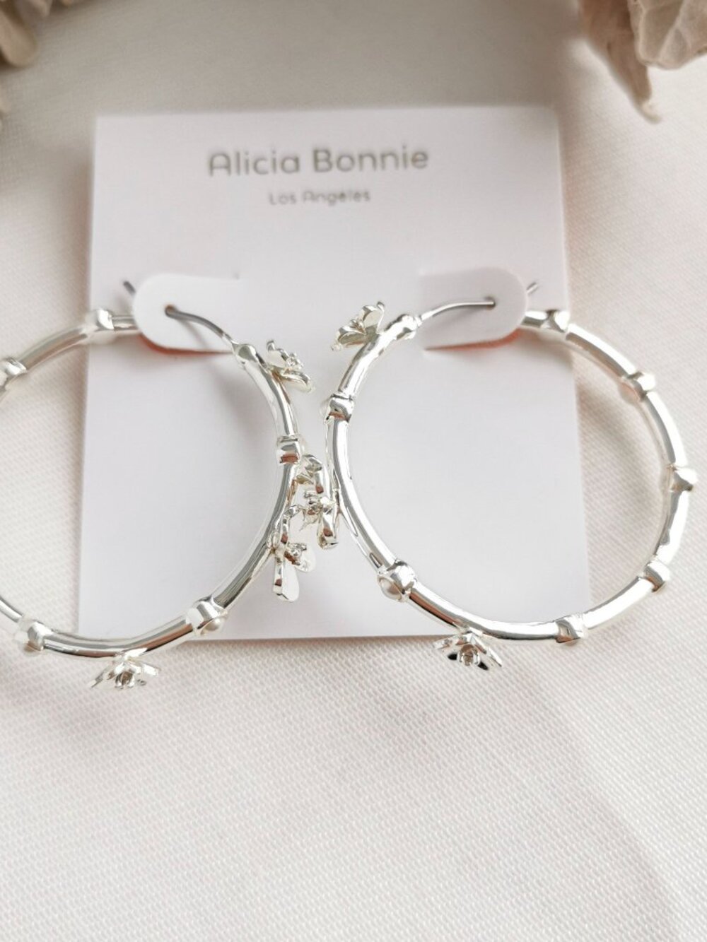 Alicia Bonnie Eternity Silver Hoop Earrings NEW Perfect condition